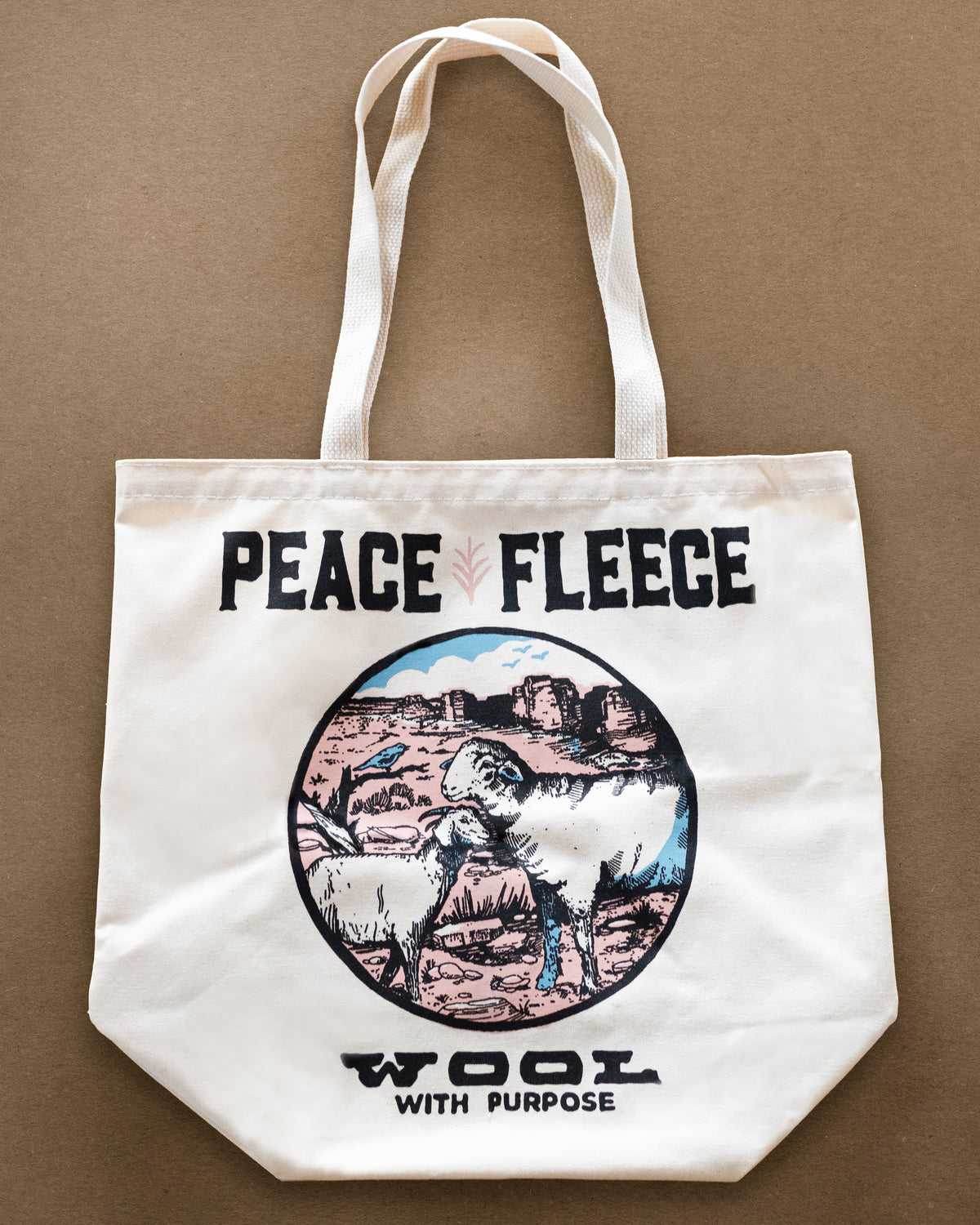 Peace Fleece Canvas Large Tote | Peace Fleece