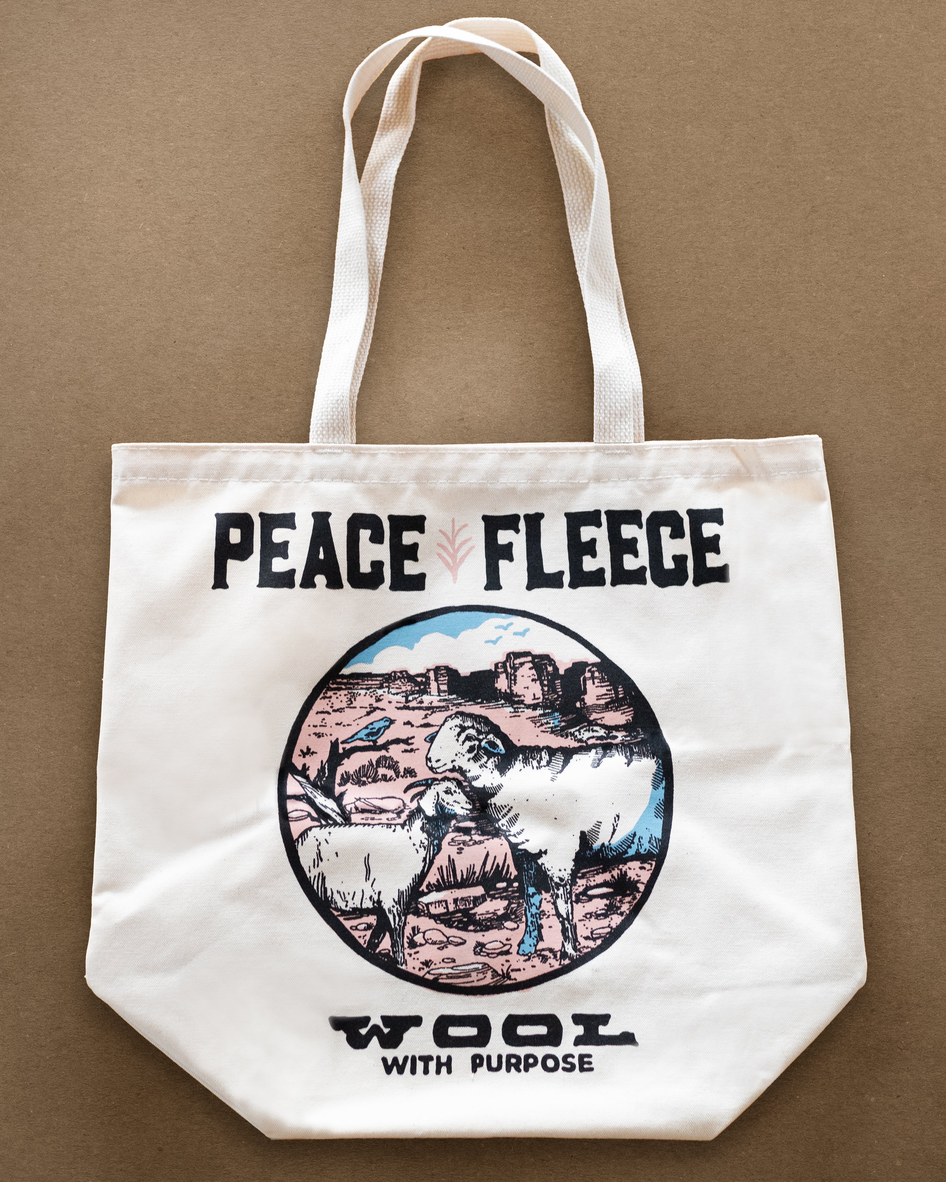 Peace Fleece Canvas Large Tote | Peace Fleece
